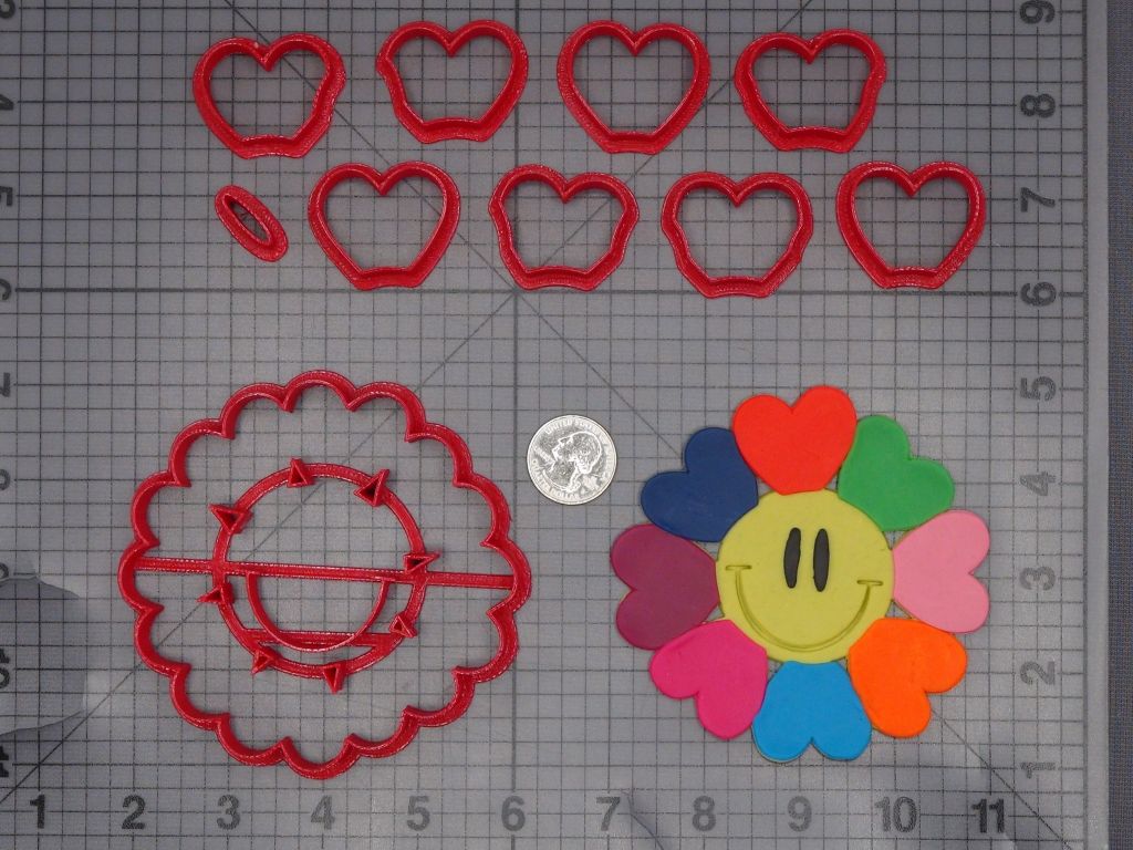 Smiley Face Heart 266-K922 Cookie Cutter Set