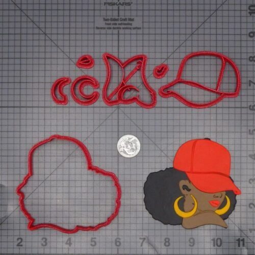 Afro Girl with Hat Head 266-L235 Cookie Cutter Set