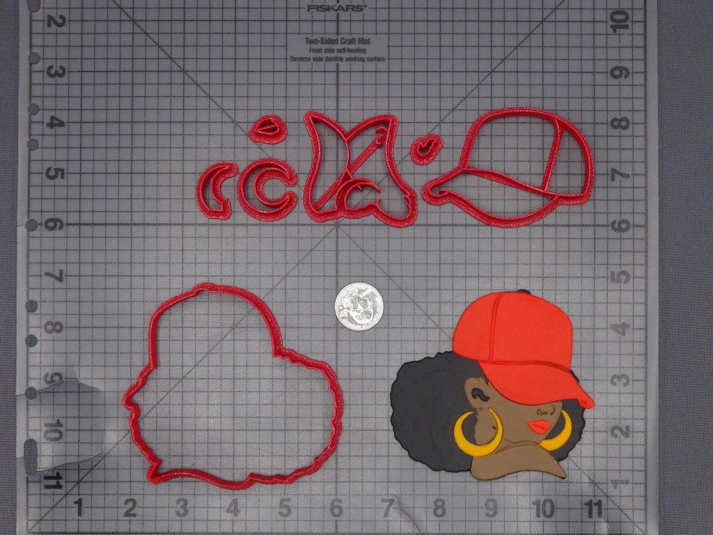 Afro Girl with Hat Head 266-L235 Cookie Cutter Set