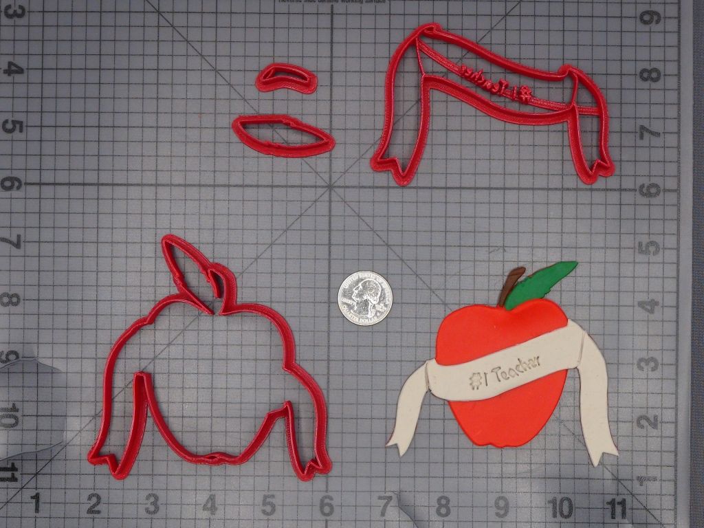 Apple Number One Teacher 266-L223 Cookie Cutter Set