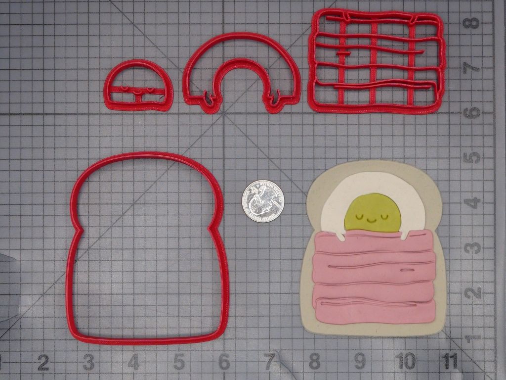 Breakfast in Bed Egg Toast 266-L190 Cookie Cutter Set