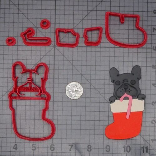 Christmas - French Bulldog in Stocking 266-L103 Cookie Cutter Set