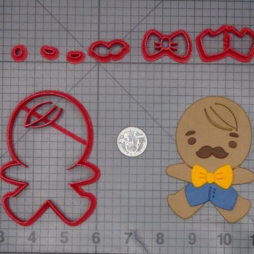 Christmas - Gingerbread Man with Mustache 266-L131 Cookie Cutter Set
