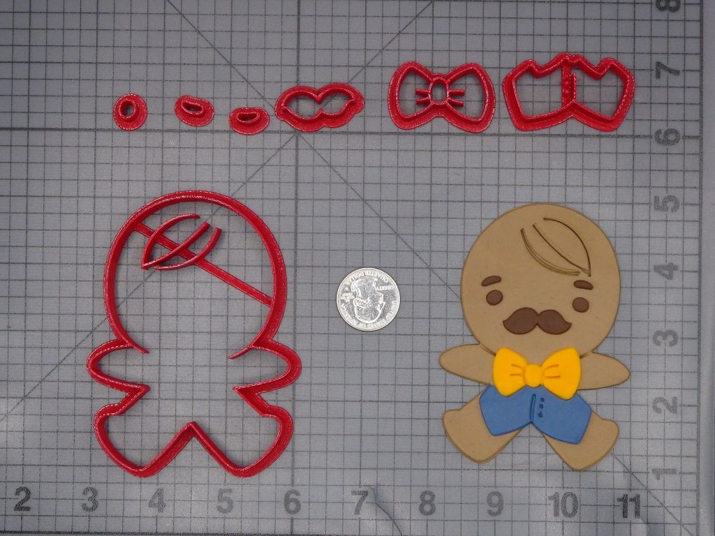 Christmas - Gingerbread Man with Mustache 266-L131 Cookie Cutter Set