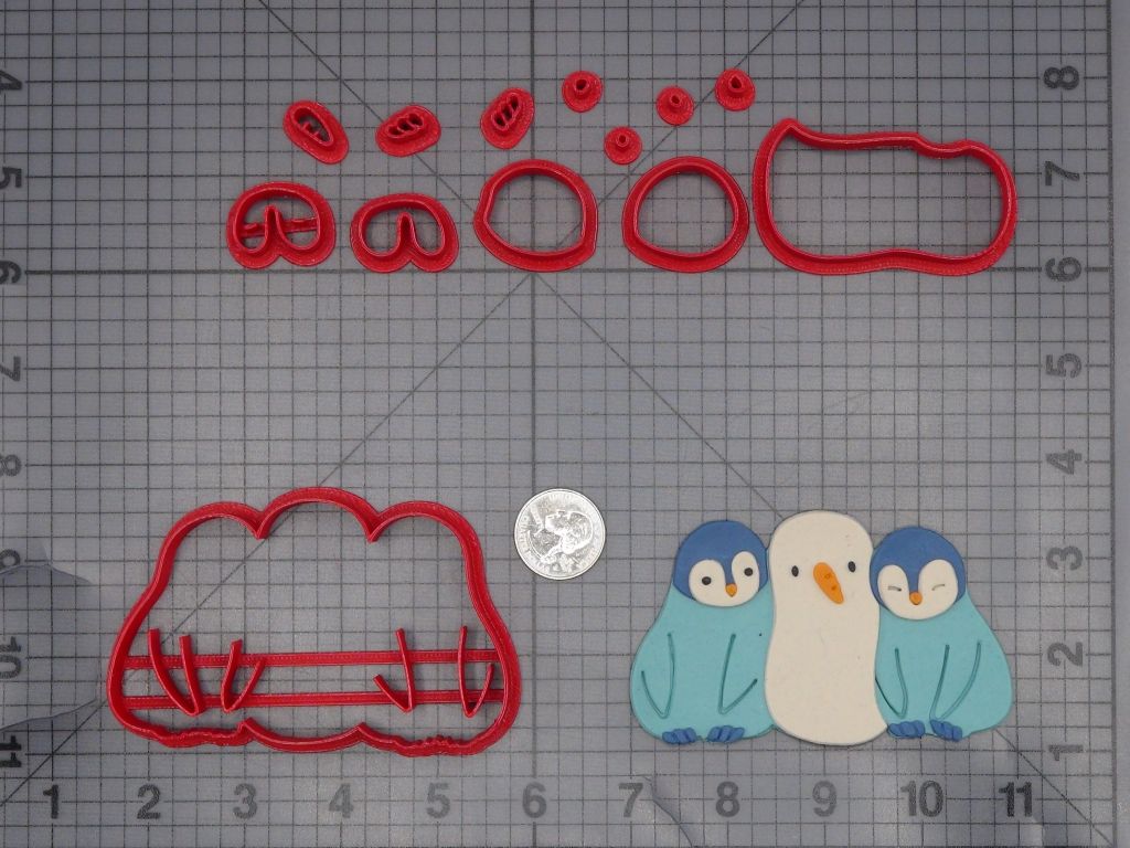 Christmas - Penguins with Snowman 266-L098 Cookie Cutter Set