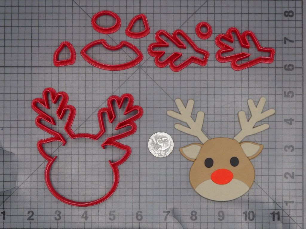 Christmas - Reindeer Head 266-L130 Cookie Cutter Set