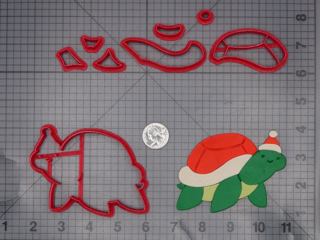 Christmas - Sea Turtle Santa Hat 266-L134 Cookie Cutter Set