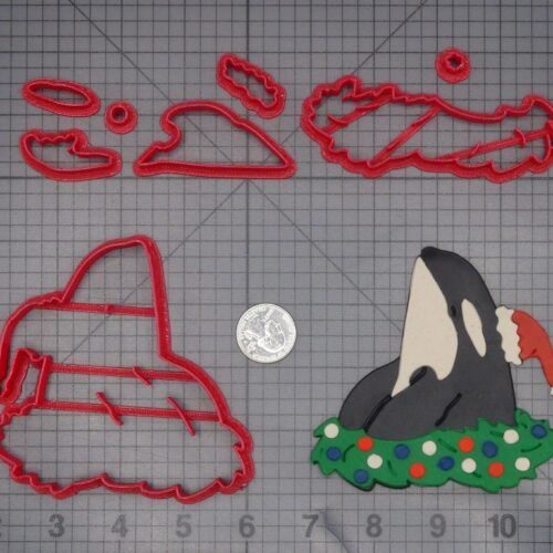 Christmas - Whale in Wreath 266-L133 Cookie Cutter Set