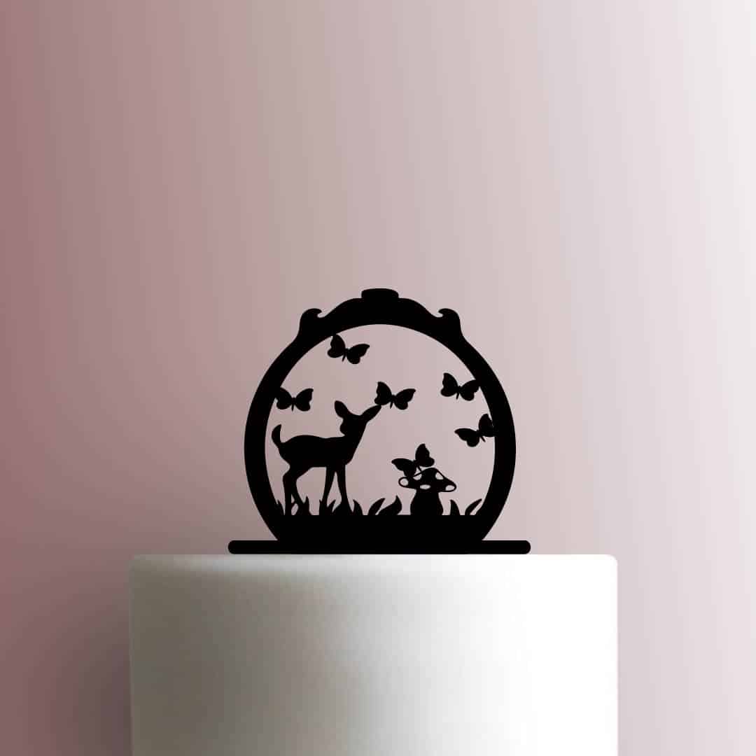 Deer with Butterflies 225-C072 Cake Topper