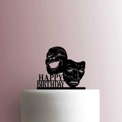 Drama Mask Happy Birthday 225-C074 Cake Topper