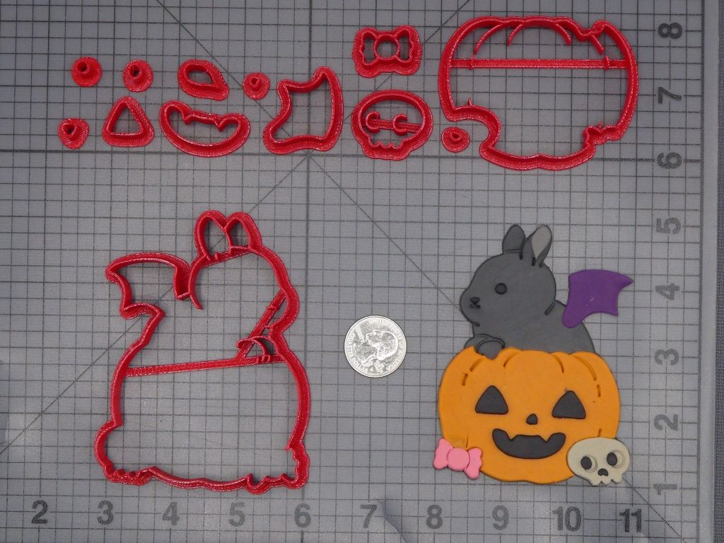 Halloween - Bunny Bat in Jack O Lantern 266-L095 Cookie Cutter Set
