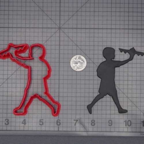 Kids Playing with Airplane 266-L212 Cookie Cutter Silhouette