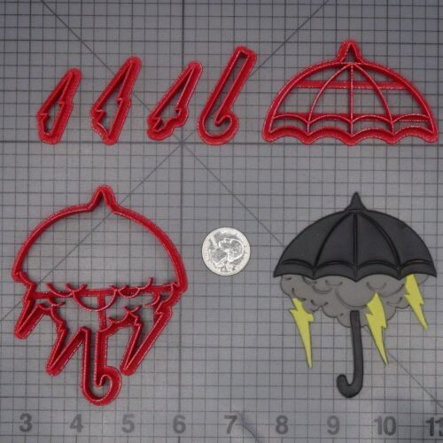 Umbrella Lightning Storm 266-L267 Cookie Cutter Set