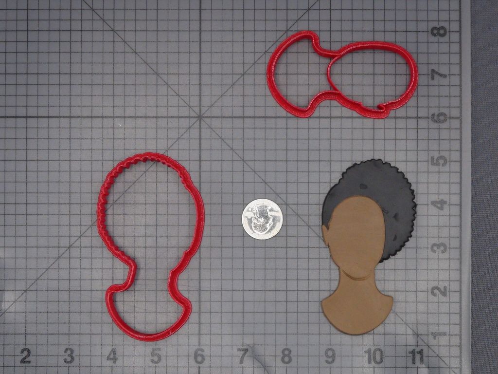 Afro Girl Blank Face 266-L381 Cookie Cutter Set