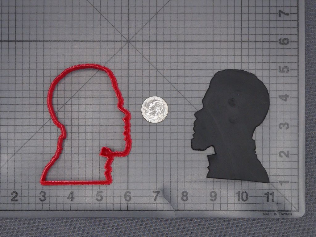 Afro Man with Beard Head 266-L247 Cookie Cutter Silhouette