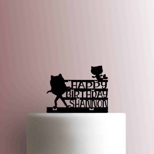 Custom Gabbys Dollhouse Happy Birthday Name 225-C089 Cake Topper