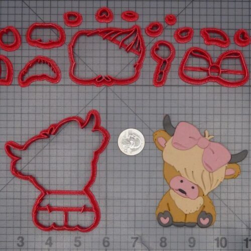 Highland Cow with Bow 266-L331 Cookie Cutter Set