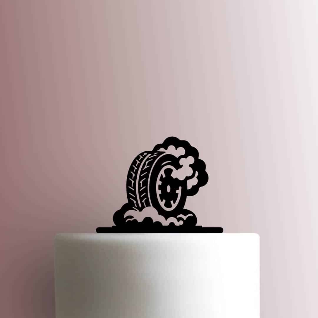 Car Tire Smoke 225-C083 Cake Topper