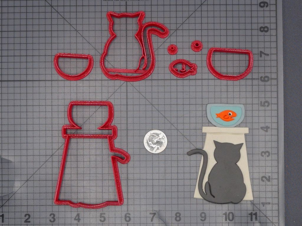 Cat with Fish Bowl 266-L409 Cookie Cutter Set