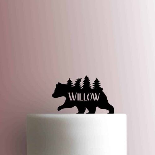 Custom Bear Forest Name 225-C091 Cake Topper