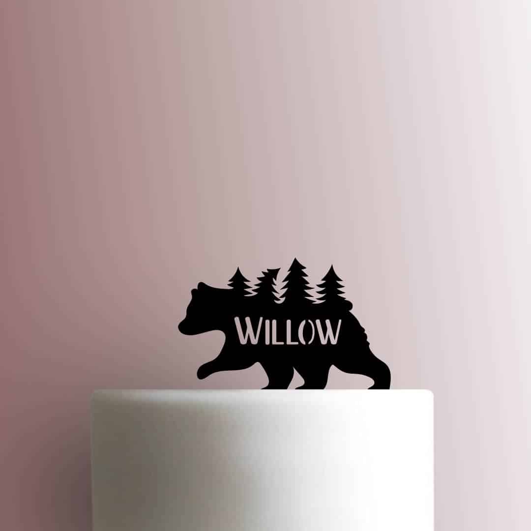 Custom Bear Forest Name 225-C091 Cake Topper
