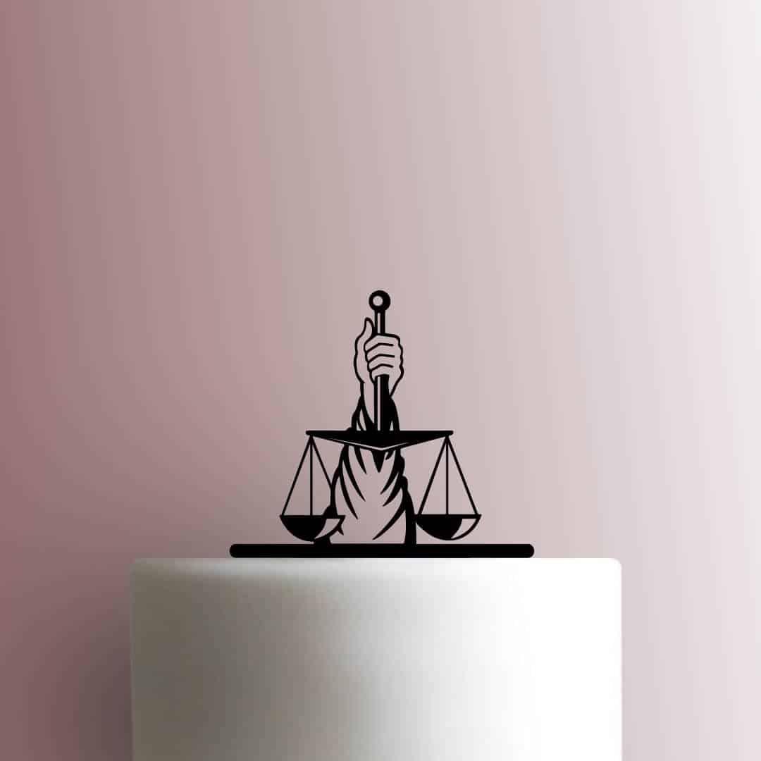 Hand of Lady Justice Holding Scale 225-C050 Cake Topper