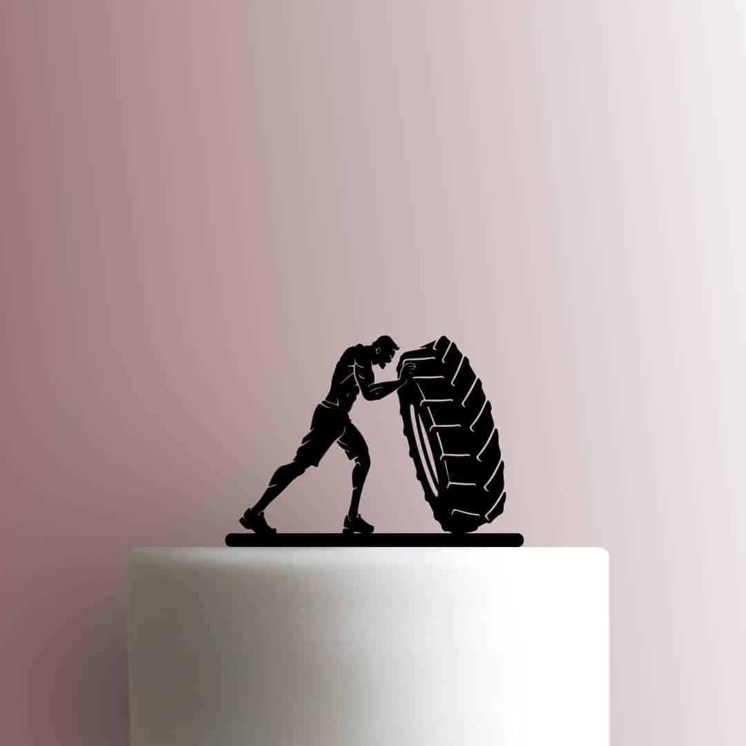Tire Lifting Exercise 225-C063 Cake Topper
