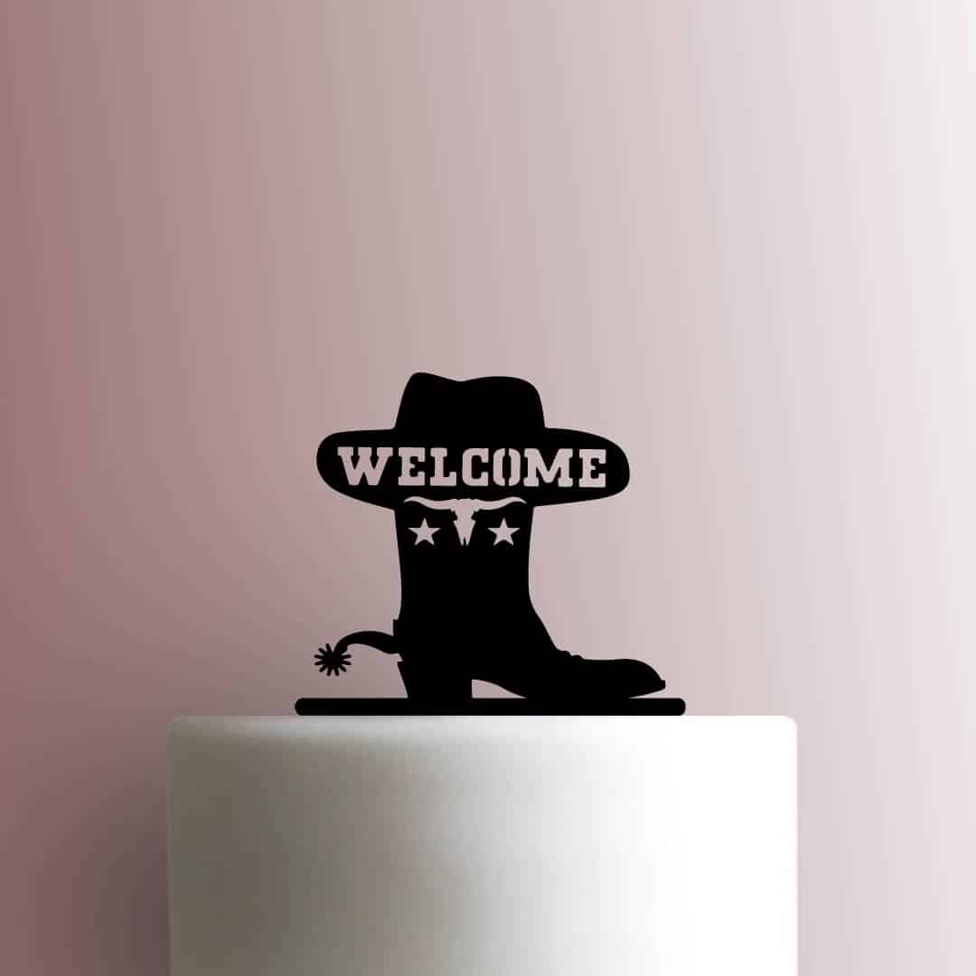 Welcome Cowboy Boot 225-C061 Cake Topper