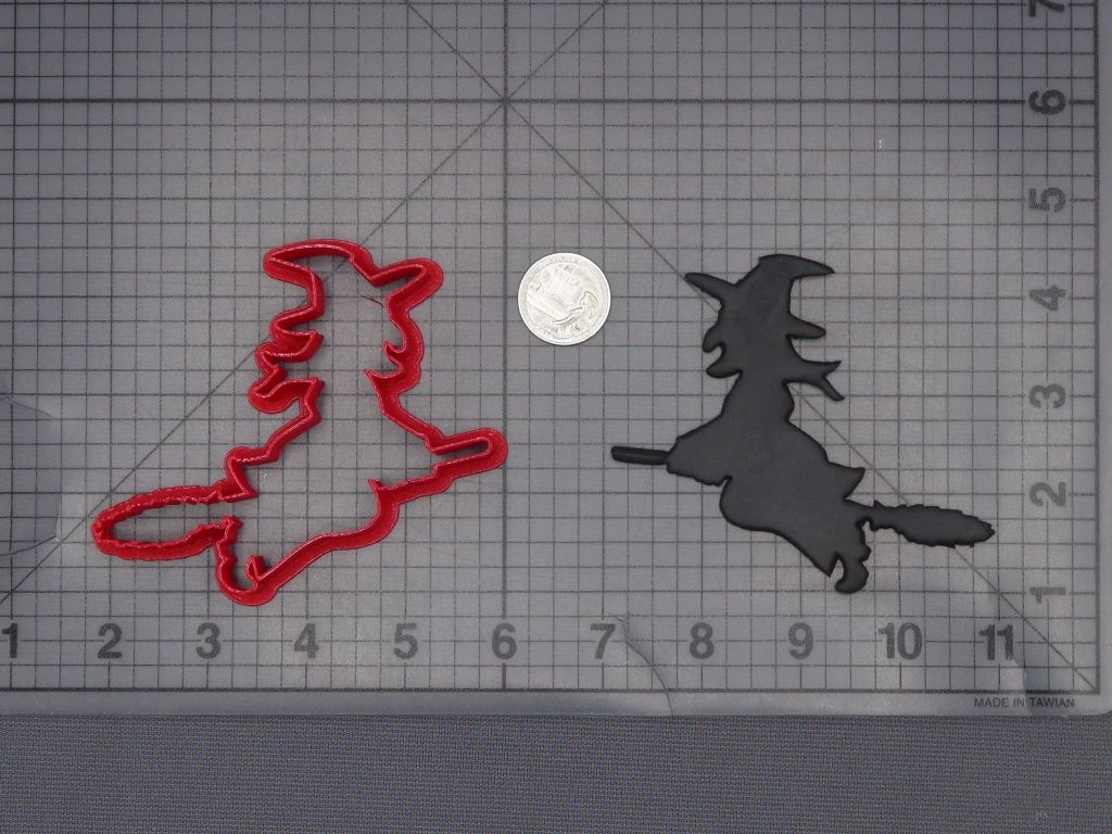 Halloween - Witch on Broom 266-L474 Cookie Cutter Silhouette