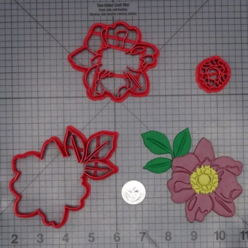 Prickly Wild Rose Flower 266-L438 Cookie Cutter Set