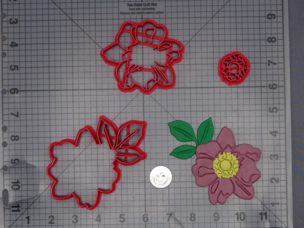Prickly Wild Rose Flower 266-L438 Cookie Cutter Set