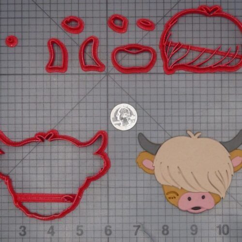 Highland Cow Head 266-L514 Cookie Cutter Set