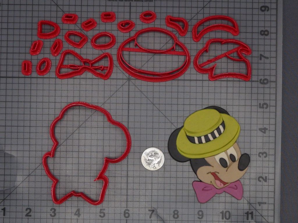 Mickey Mouse with Hat and Bow 266-L585 Cookie Cutter Set