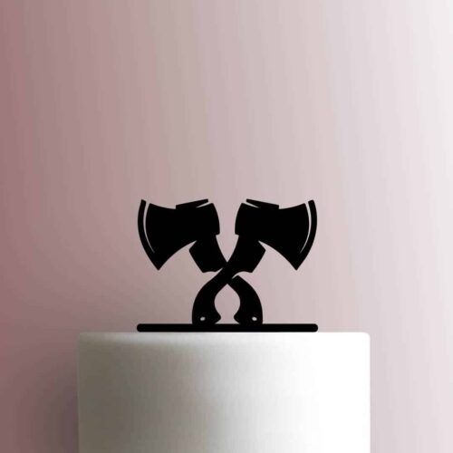 Crossed Axes 225-C128 Cake Topper