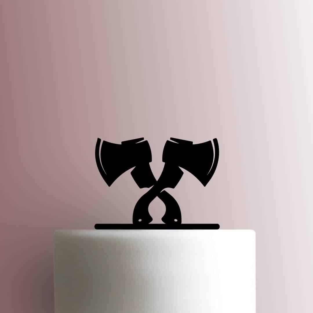 Crossed Axes 225-C128 Cake Topper