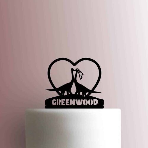 Custom Brontosaurus Wedding Name 225-C118 Cake Topper