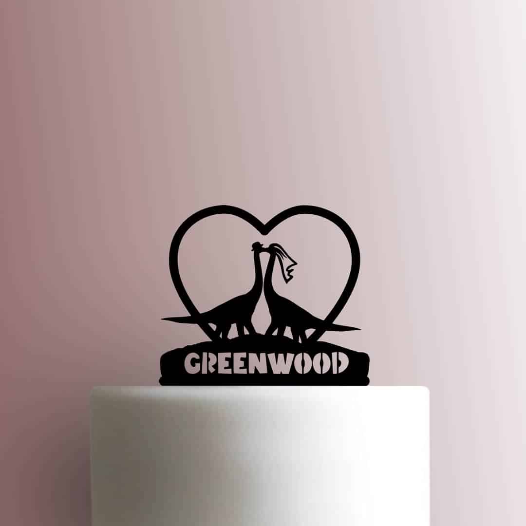 Custom Brontosaurus Wedding Name 225-C118 Cake Topper