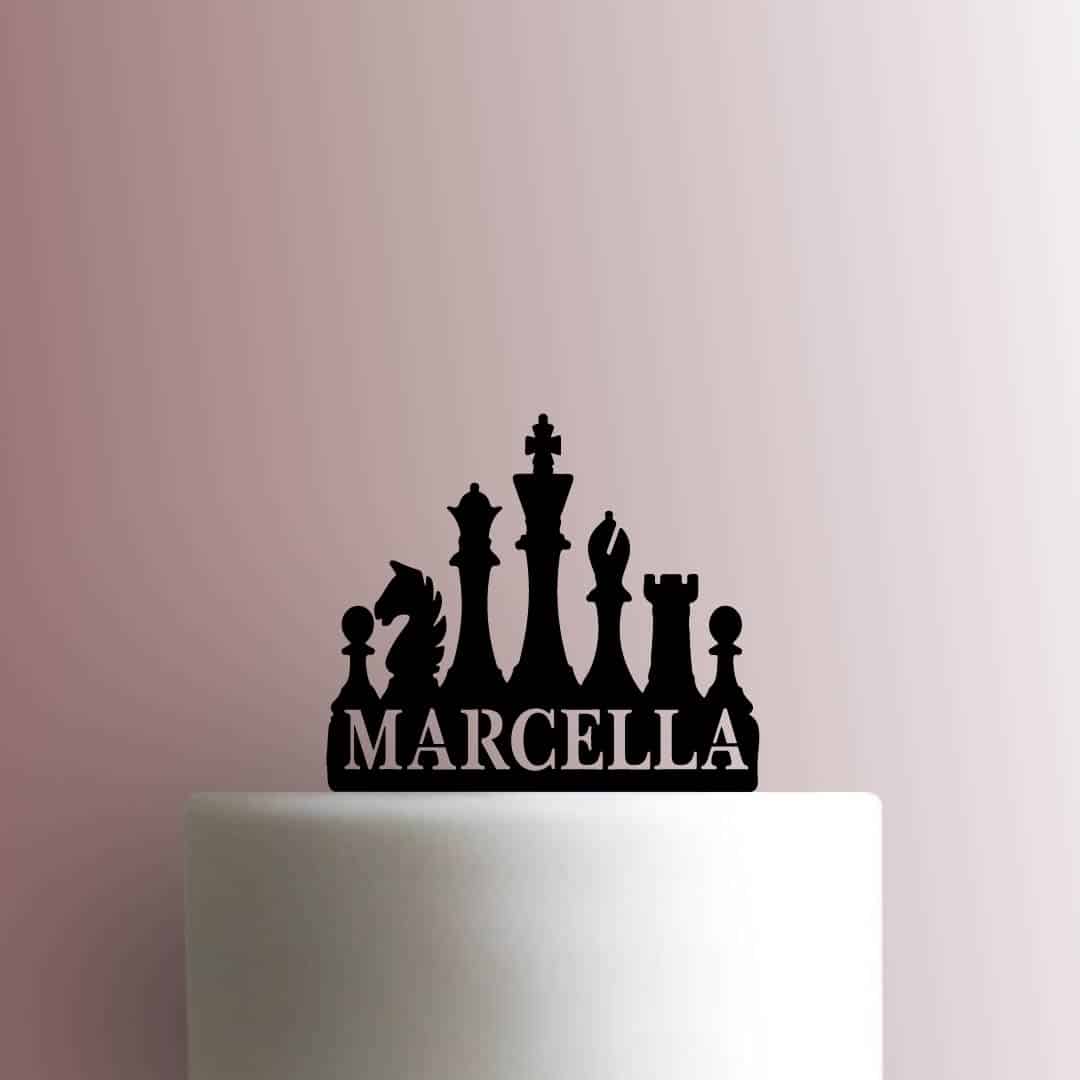 Custom Chess Pieces Name 225-C123 Cake Topper