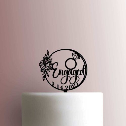 Custom Engaged Date 225-C135 Cake Topper