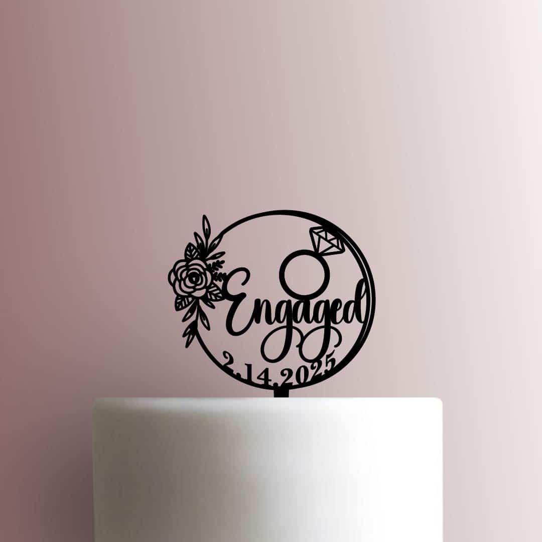 Custom Engaged Date 225-C135 Cake Topper