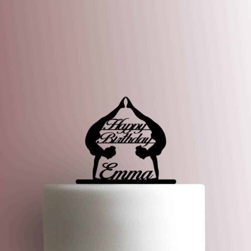 Custom Happy Birthday Name Gymnastics 225-C137 Cake Topper