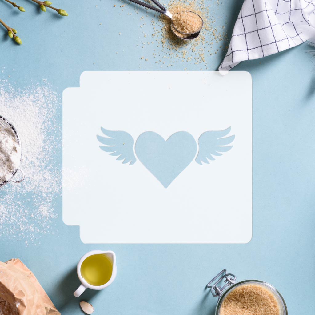 Heart With Angel Wings 783-J345 Stencil