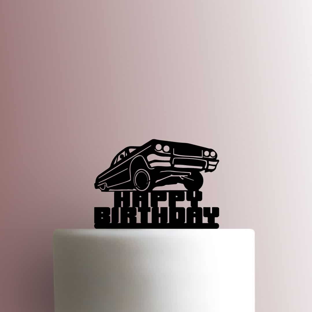 Low Rider Car Happy Birthday 225-C113 Cake Topper
