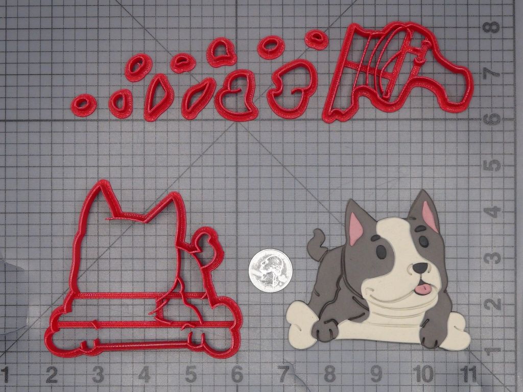 Pitbull Dog with Bone 266-L643 Cookie Cutter Set