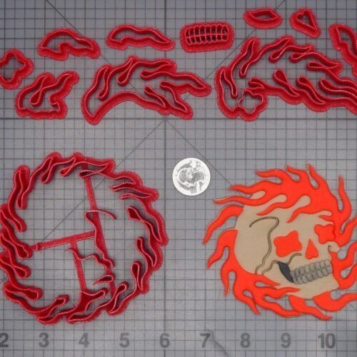 Skull in Flames 266-L637 Cookie Cutter Set
