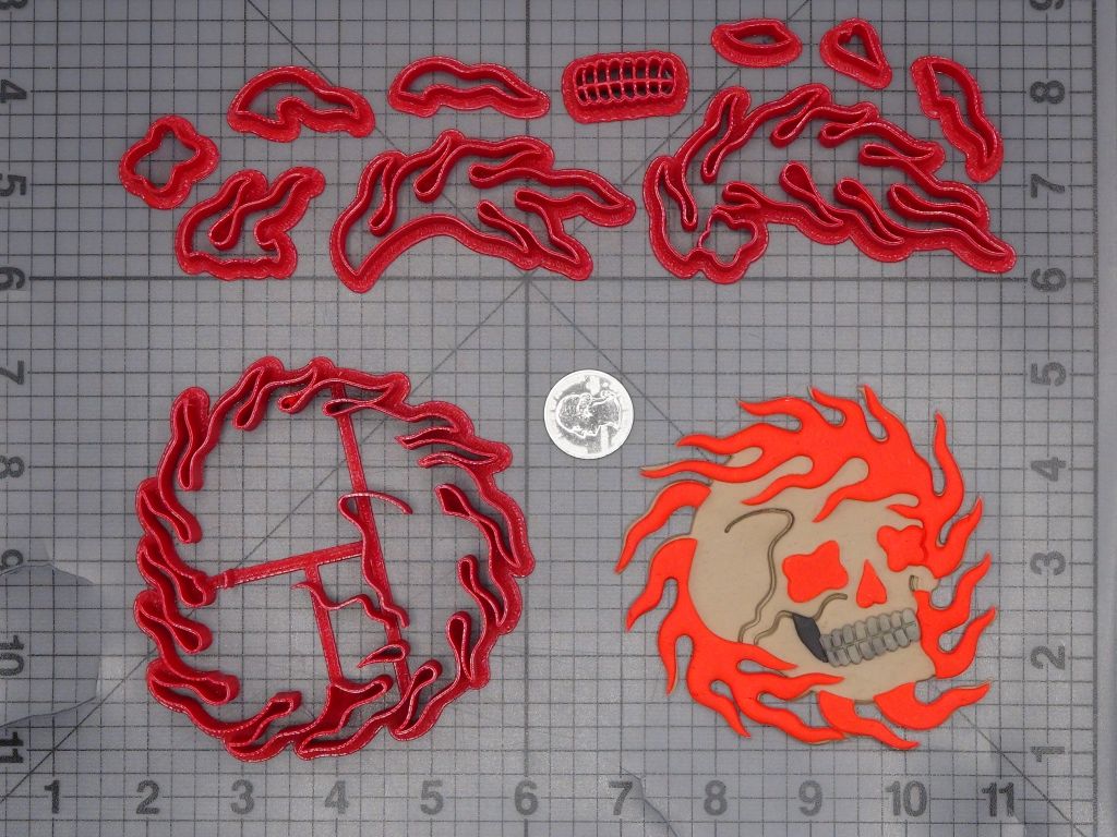Skull in Flames 266-L637 Cookie Cutter Set