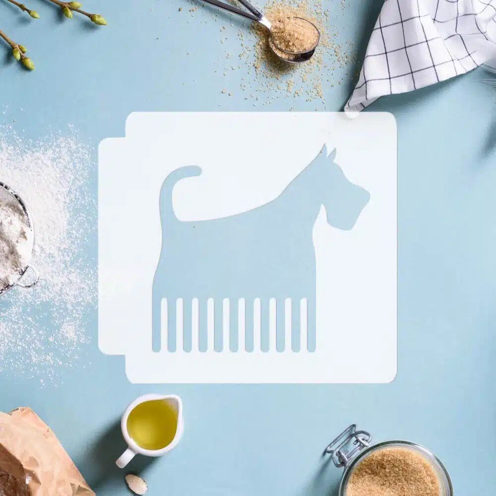 Dog Groomer Brush 783-J426 Stencil