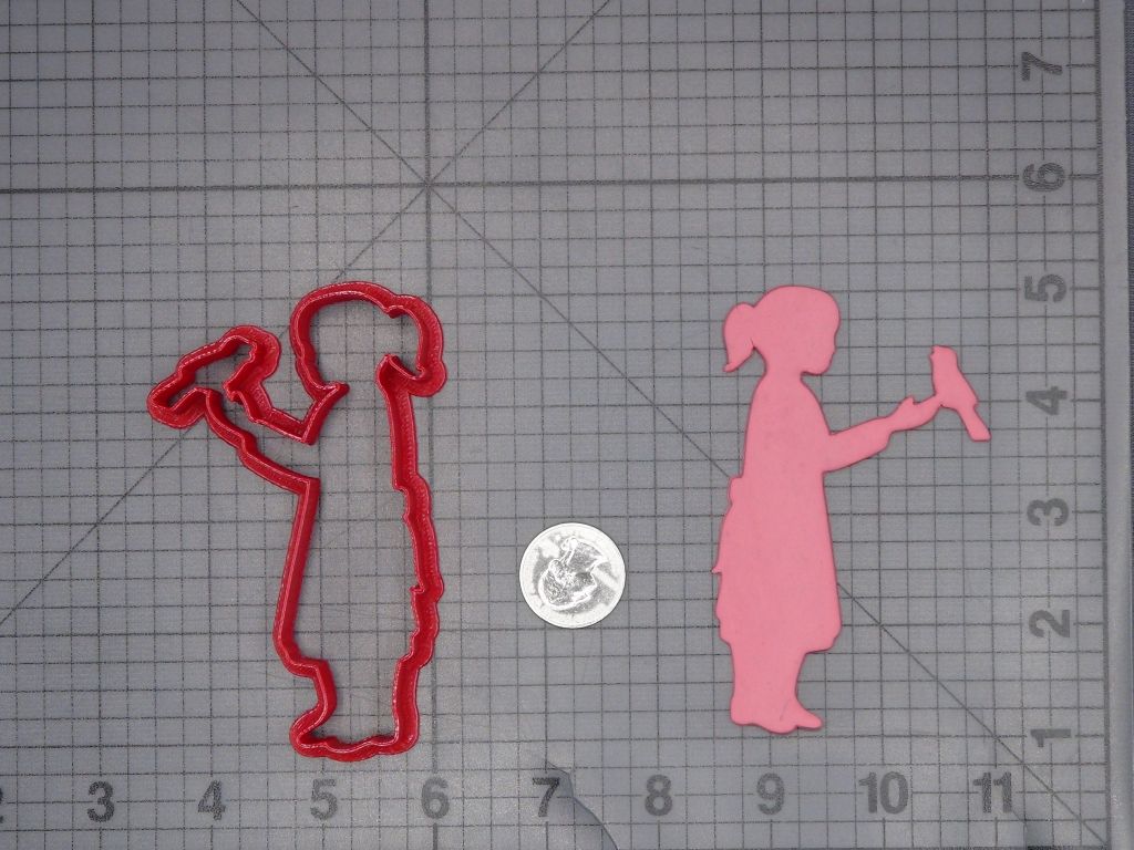 Girl Holding Bird 266-L899 Cookie Cutter Silhouette