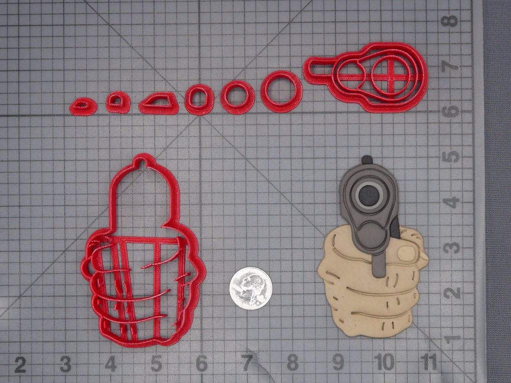 Hand Holding Gun 266-L936 Cookie Cutter Set