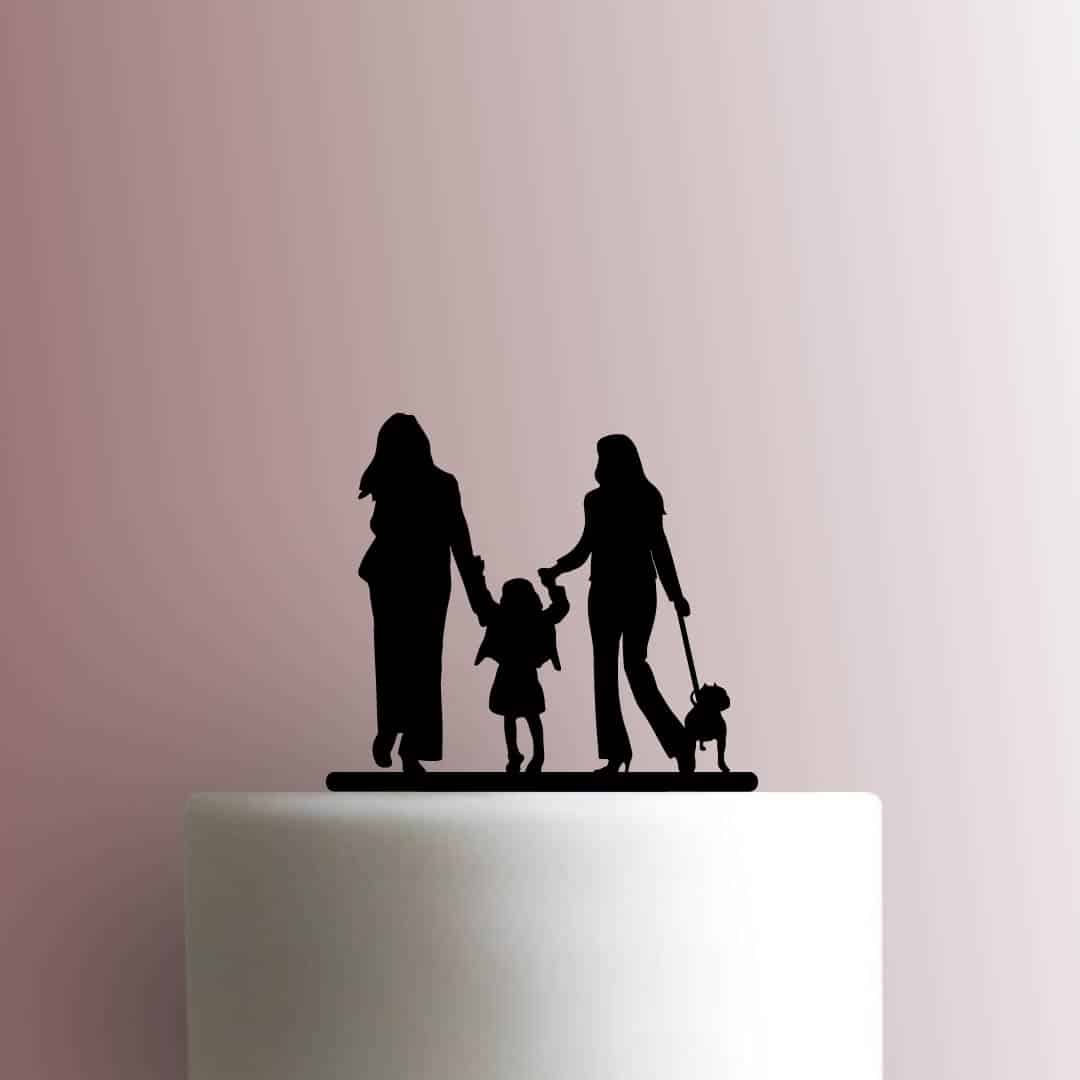JB_Moms and Daughter with Dog 225-C156 Cake Topper